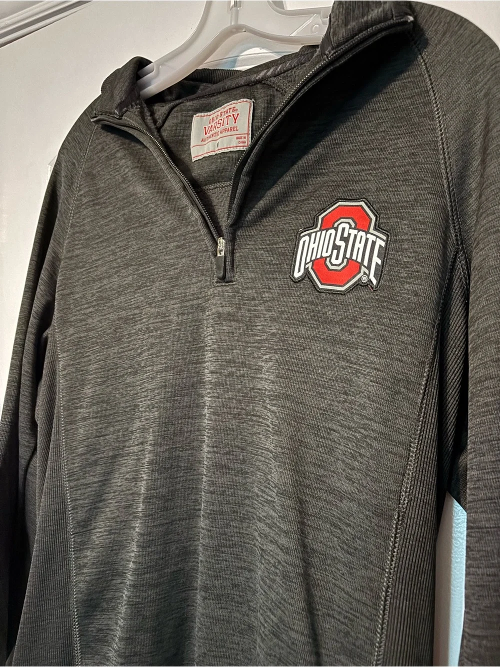 Ohio State Buckeyes Quarter Zip Pullover Medium Dark Gray Performance Sweatshirt